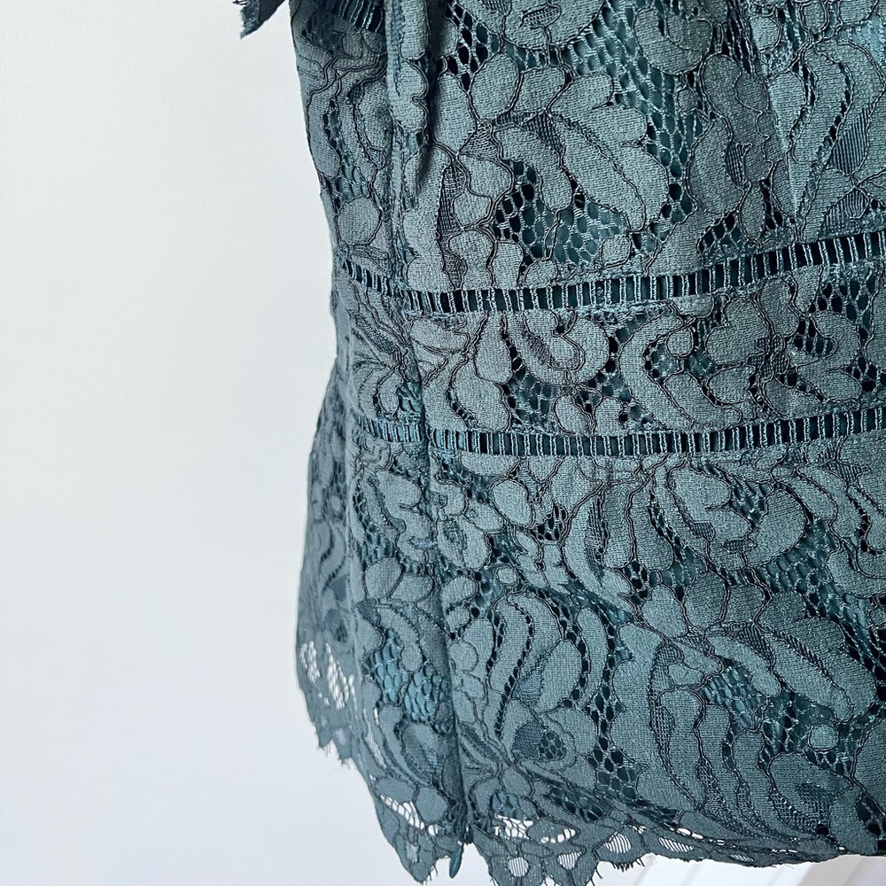 Talbots Green Lace Top - Picture 4 of 6